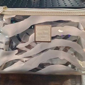 *DAMAGED* Zebra Dooney & Bourke On The Go Clear Acrylic Cosmetic Bag Makeup Case